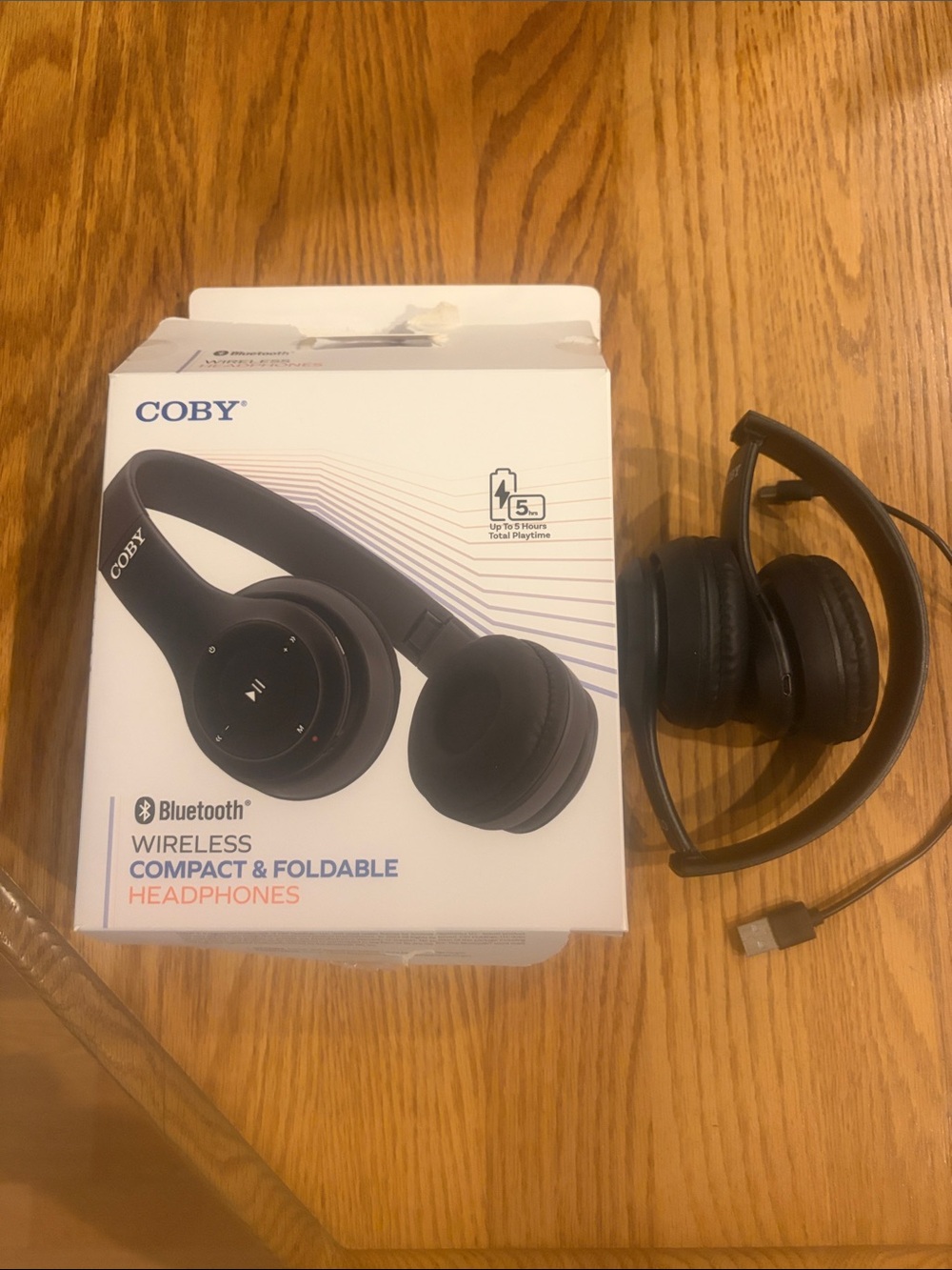 COBY Wireless Compact Foldable Over-Ear Headphones - Black